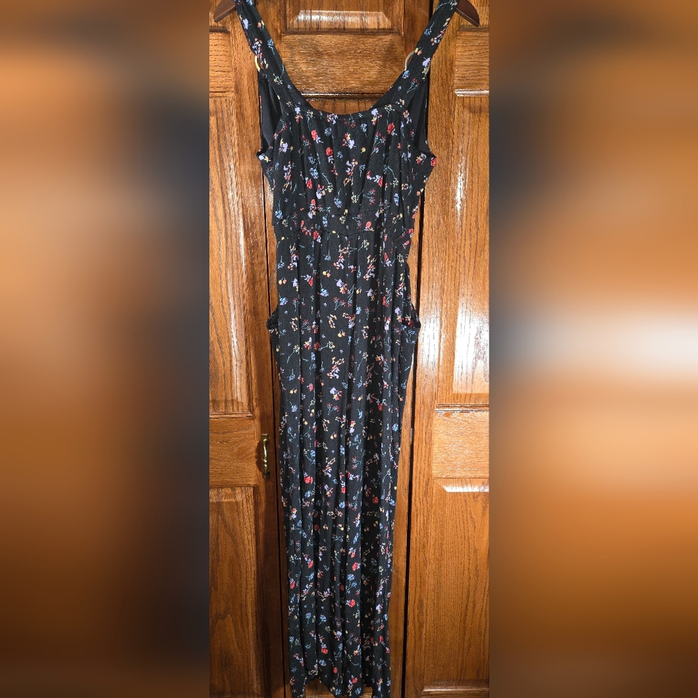 No Boundaries O Ring Detail Floral Printed Crinkle Fabric Cropped Jumpsu… - Picture 5 of 5